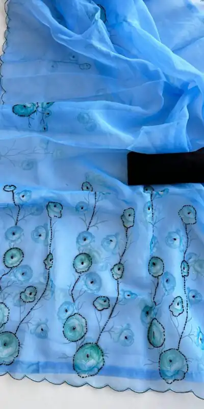 SF Fresh Royal Blue Color Organza beautiful floral Digital Print SareeCasual, Wedding, Festive, Events Etc. Expected Delivery 4-6 Working Days @1799/- | Sarees, Bollywood Sarees, Creative Sarees, Designer Sarees, Embroidered Sarees, Ethnic Saree, Modern Digital sarees, Party Wear Sarees