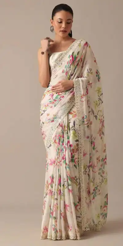 BT 1210 White Color Georgette Digital Prints Embroidery Codding Sequins Work Saree Casual, Party Wear, Traditional Wear, Wedding Wear, Events Etc.@1899/- | Sarees, Bollywood Sarees, Creative Sarees, Designer Sarees, Ethnic Saree, Modern Digital sarees, Party Wear Sarees