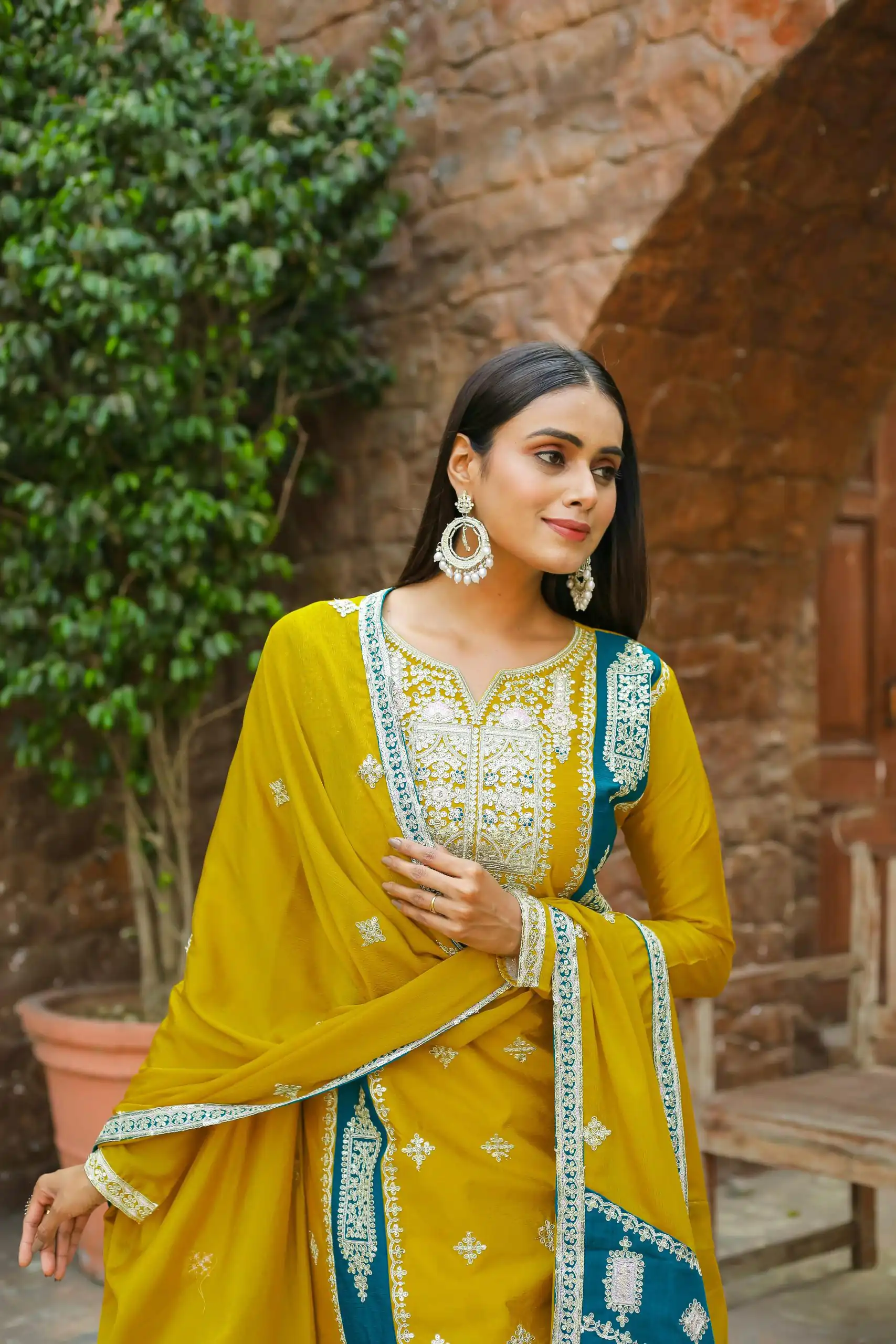 AD153 Yellow Color Chinon Silk Embroidery Sequence Sharara Suit Fancy Full Sleeve Wedding, Party, Festive, Events . Expected Delivery 4-6 Working Days @2199 | Jump Suits, Salwar suit, Designer Suits, Casual Suits, Creative suits, Palazzo Suits, Party Wear Suits, Patiala Suits, Straight Suits