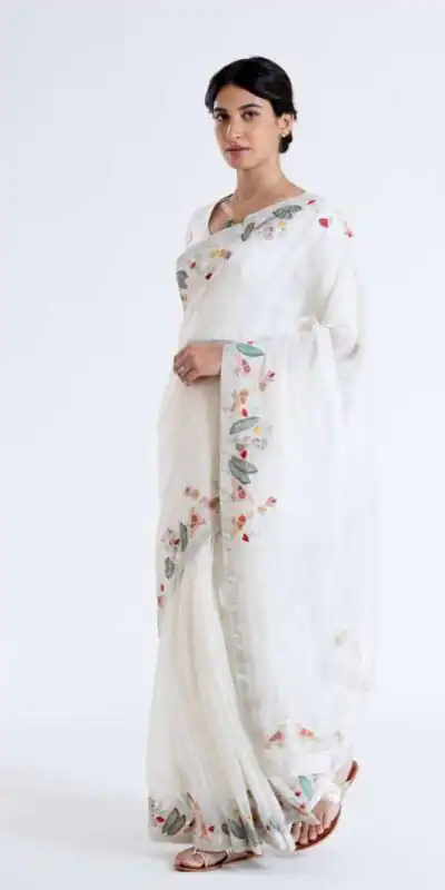 RS CREAMY White  Color Creamy Linen Digital Flower Printed Saree Casual, Party, Wedding, Festive, Events Etc.  Expected Delivery  4-6 Working Days @1499/- Only | Sarees, Bollywood Sarees, Creative Sarees, Designer Sarees, Embroidered Sarees, Ethnic Saree, Modern Digital sarees, Party Wear Sarees