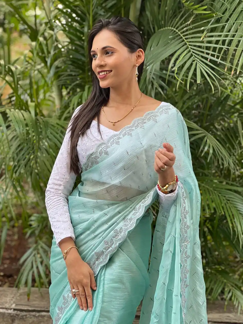 DDH Burbary Blue  Color Shining Diamond Work All Over Saree Events Casual, Wedding, Festive, Events Etc. Expected Delivery  4-6 Working Days @1850/- | Sarees, Bollywood Sarees, Creative Sarees, Designer Sarees, Embroidered Sarees, Ethnic Saree, Modern Digital sarees, Party Wear Sarees