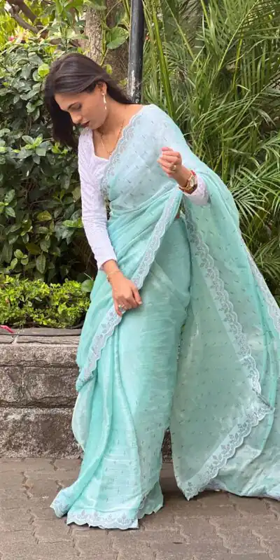 DDH Burbary Blue  Color Shining Diamond Work All Over Saree Events Casual, Wedding, Festive, Events Etc. Expected Delivery  4-6 Working Days @1850/- | Sarees, Bollywood Sarees, Creative Sarees, Designer Sarees, Embroidered Sarees, Ethnic Saree, Modern Digital sarees, Party Wear Sarees