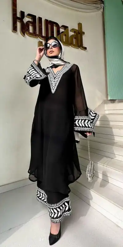 RTC 5678 Black Color Foix Georgette thread Sequence Work Kurti Casual, Wedding, Party, Festive, Events Etc. Expected Delivery 4-6 Working Days @1849/- | Kurti, Bollywood Kurti, Creative Kurtis, Designer Kurti, Party Wear Kurti, Selfie Kurti