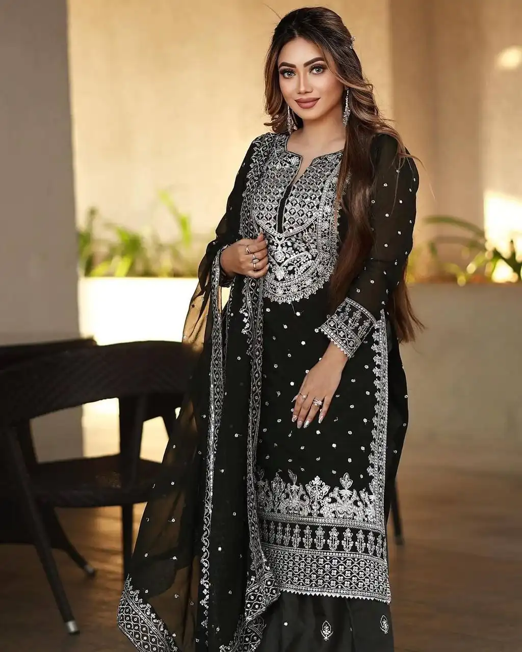 SSR 449 Black Color Georgette Embroidery Sequence Salwar Suit Wedding, Party, Festive, Events Expected Delivery 4-6 Working Days @ 2049/- Only | Salwar suit, Designer Suits, Casual Suits, Creative suits, Party Wear Suits, Straight Suits