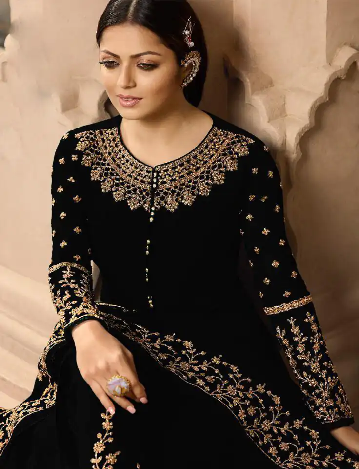 LT NITYA 3803 Black Color Georgette With Cording Work Sharara Suit Wedding, Festive, Party Events Etc. Expected Delivery 4-6 Working Days @1949/- | Jump Suits, Salwar suit, Designer Suits, Casual Suits, Creative suits, Palazzo Suits, Party Wear Suits, Patiala Suits, Straight Suits