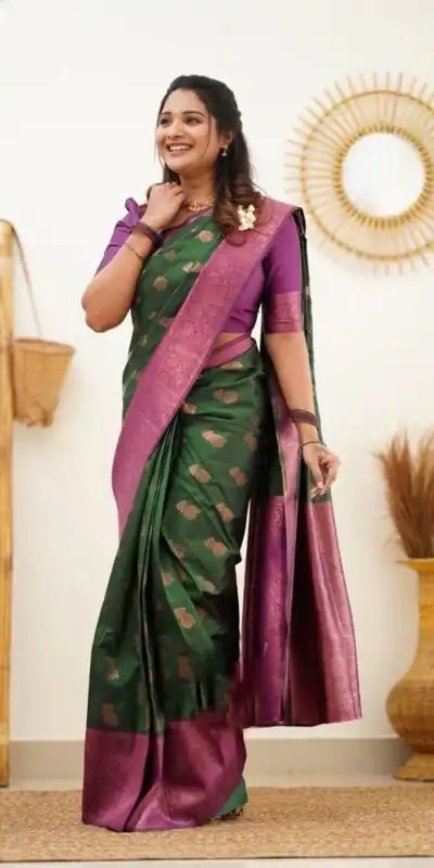 KP - 4061 Green Color Soft Lichi Silk Jacquard On All Over Saree Casual, Party Wear, Wedding, Events Etc. Expected Delivery 4-6 Working Days @1449/- | Sarees, Bollywood Sarees, Creative Sarees, Designer Sarees, Embroidered Sarees, Ethnic Saree, Modern Digital sarees, Party Wear Sarees