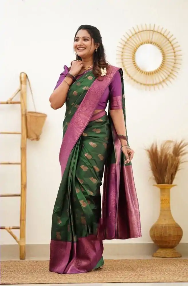 KP - 4061 Green Color Soft Lichi Silk Jacquard On All Over Saree Casual, Party Wear, Wedding, Events Etc. Expected Delivery 4-6 Working Days @1449/- | Sarees, Bollywood Sarees, Creative Sarees, Designer Sarees, Embroidered Sarees, Ethnic Saree, Modern Digital sarees, Party Wear Sarees