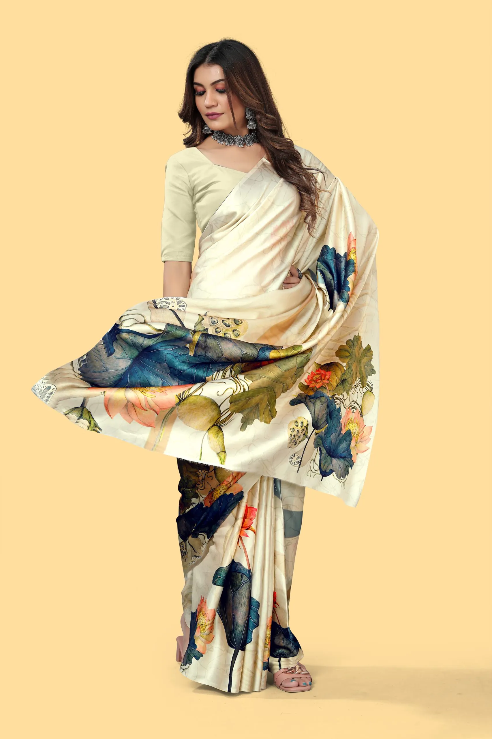 Veechis 108 Light Yellow Heavy Devsena Soft Silk Beautiful Digital Printed Saree Casual, Party Festive, Events. Expected Delivery 4-6 Working Days @1599 | Sarees, Bollywood Sarees, Creative Sarees, Designer Sarees, Embroidered Sarees, Modern Digital sarees, Party Wear Sarees