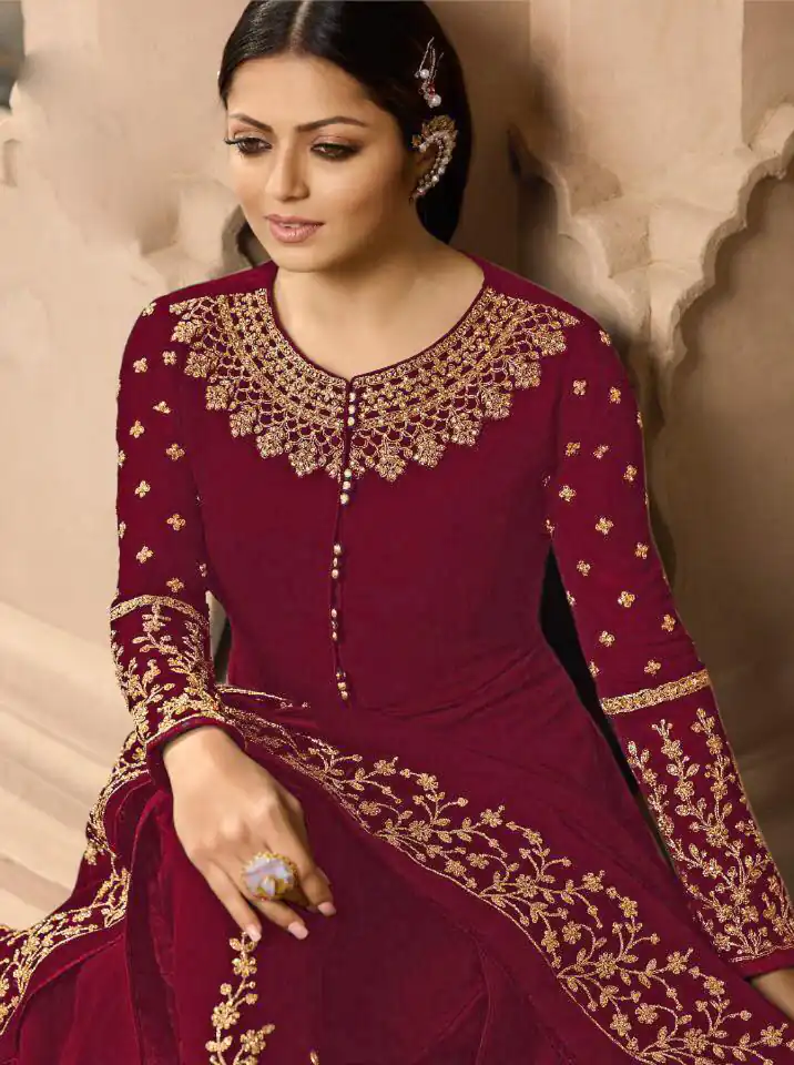 LT NITYA 3803 Maroon Color Georgette With Cording Work Sharara Suit Wedding, Festive, Party Events Etc. Expected Delivery 4-6 Working Days @1949/- | Jump Suits, Salwar suit, Designer Suits, Casual Suits, Creative suits, Palazzo Suits, Party Wear Suits, Patiala Suits, Straight Suits
