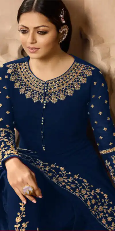 LT NITYA 3803 Navy Blue Color Georgette With Cording Work Sharara Suit Wedding, Festive, Party Events Etc. Expected Delivery 4-6 Working Days @1949/- | Jump Suits, Salwar suit, Designer Suits, Casual Suits, Creative suits, Palazzo Suits, Party Wear Suits, Patiala Suits, Straight Suits