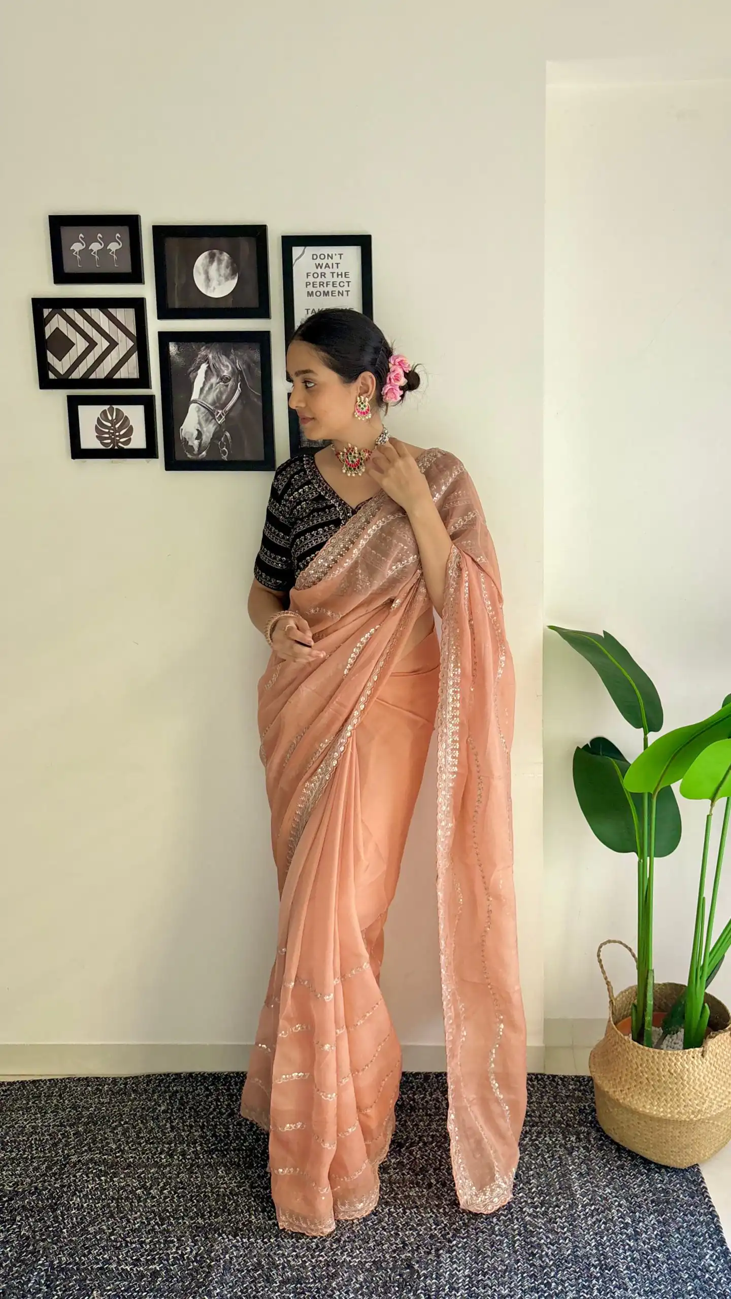 AC BROWNIE Peach Color Soft Organza Zari With Sequence Saree Blouse :Heavy Velvet Casual, Wedding, Festive, Events Expected Delivery 4-6 Working Days @1999 | Sarees, Bollywood Sarees, Creative Sarees, Designer Sarees, Embroidered Sarees, Ethnic Saree, Modern Digital sarees, Party Wear Sarees