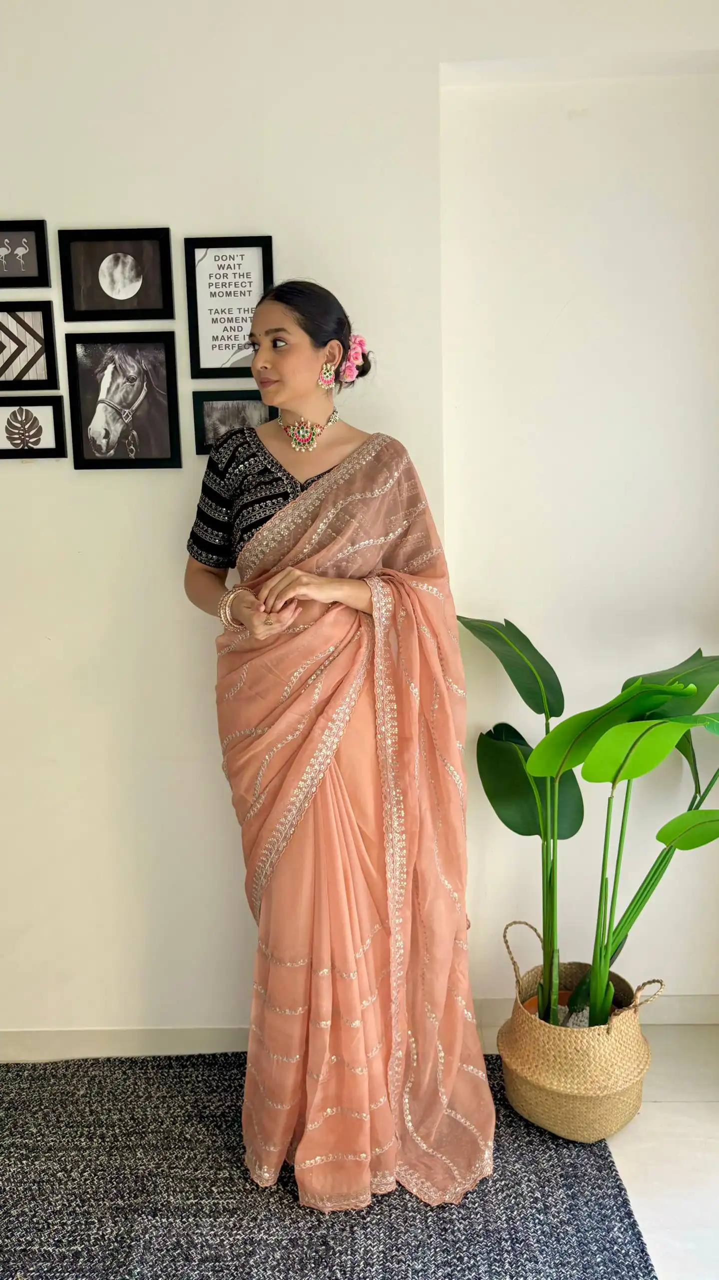 AC BROWNIE Peach Color Soft Organza Zari With Sequence Saree Blouse :Heavy Velvet Casual, Wedding, Festive, Events Expected Delivery 4-6 Working Days @1999 | Sarees, Bollywood Sarees, Creative Sarees, Designer Sarees, Embroidered Sarees, Ethnic Saree, Modern Digital sarees, Party Wear Sarees