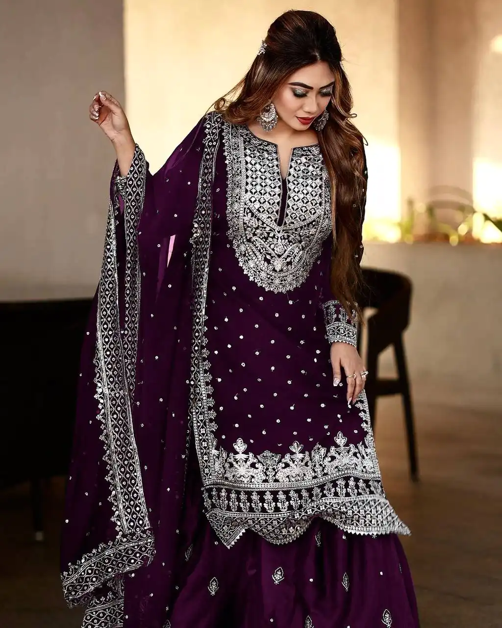SSR 449 Purple Color Georgette Embroidery Sequence Salwar Suit Wedding, Party, Festive, Events Expected Delivery 4-6 Working Days @ 2049/- Only | Salwar suit, Designer Suits, Casual Suits, Creative suits, Party Wear Suits, Straight Suits