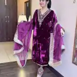 AD 134 Purple Color Heavy Pure Viscose Velvet Embroidery Sharara Suit Wedding, Party, Festive, Events Etc. Expected Delivery  4-6 Working Days @2099/- | Jump Suits, Salwar suit, Designer Suits, Casual Suits, Creative suits, Palazzo Suits, Party Wear Suits, Patiala Suits, Straight Suits