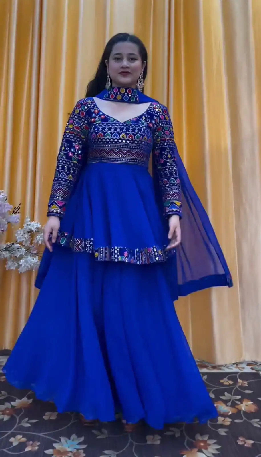  FC 5684 Royal Blue Top Georgette Embroidery Work Sharara Suit : Heavy Net Thread Work Wedding, Party, Festive, Events Etc.   Expected Delivery  @2149/- Only | Jump Suits, Salwar suit, Designer Suits, Casual Suits, Creative suits, Palazzo Suits, Party Wear Suits, Straight Suits