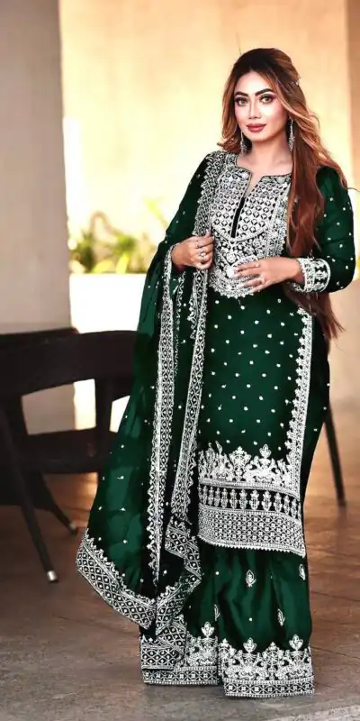 SSR 449 Stone Green Color Georgette Embroidery Sequence Salwar Suit Wedding, Party, Festive, Events Expected Delivery 4-6 Working Days @ 2049/- Only | Salwar suit, Designer Suits, Casual Suits, Creative suits, Party Wear Suits, Straight Suits