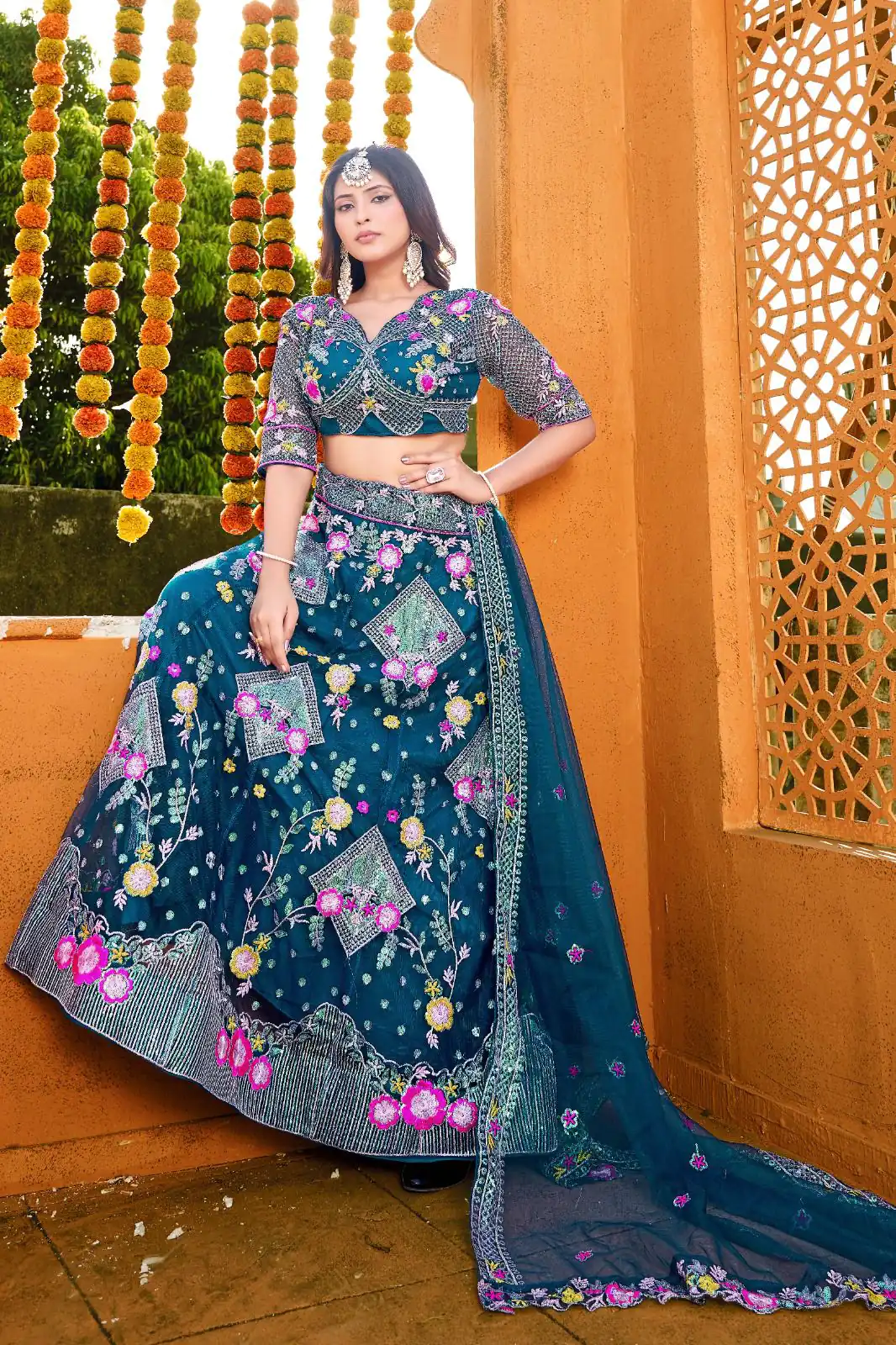 BD 1541 Blue Color Butterfly Net Sequins Embroidered Work Lehenga Choli Casual, Wedding, Festive, Events Expected Delivery 4-6 Working Days @2849 /- | Lehenga, Bollywood Lehenga, Creative Lehenga, Designer Lehenga, Embroidered Lehenga, Party Wear Lehenga