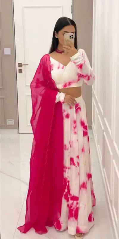 RC 232 Off White Color Heavy Georgette Print Embroidery Sequins Lehenga Choli Casual, Party Wedding, Festive, Events Etc. Delivery 4-6 Working Days 1899 /- | Lehenga, Bollywood Lehenga, Creative Lehenga, Designer Lehenga, Embroidered Lehenga, Party Wear Lehenga