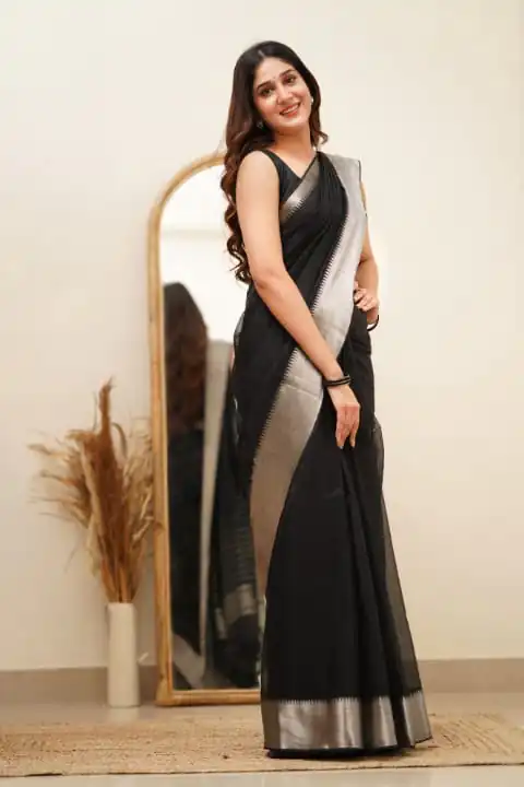 DDF Silver Black 3 Color Banarasi Soft Silk Ordinary Design Saree Casual, Party Wear, Events, Festivals Wear Etc. Expected Delivery 4-6 Working Days 1399/- | Sarees, Bollywood Sarees, Creative Sarees, Designer Sarees, Embroidered Sarees, Ethnic Saree, Modern Digital sarees, Party Wear Sarees