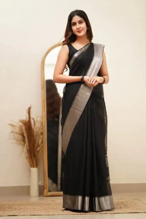 DDF Silver Black 3 Color Banarasi Soft Silk Ordinary Design Saree Casual, Party Wear, Events, Festivals Wear Etc. Expected Delivery 4-6 Working Days 1399/- | Sarees, Bollywood Sarees, Creative Sarees, Designer Sarees, Embroidered Sarees, Ethnic Saree, Modern Digital sarees, Party Wear Sarees