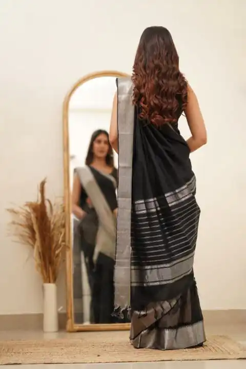 DDF Silver Black 3 Color Banarasi Soft Silk Ordinary Design Saree Casual, Party Wear, Events, Festivals Wear Etc. Expected Delivery 4-6 Working Days 1399/- | Sarees, Bollywood Sarees, Creative Sarees, Designer Sarees, Embroidered Sarees, Ethnic Saree, Modern Digital sarees, Party Wear Sarees