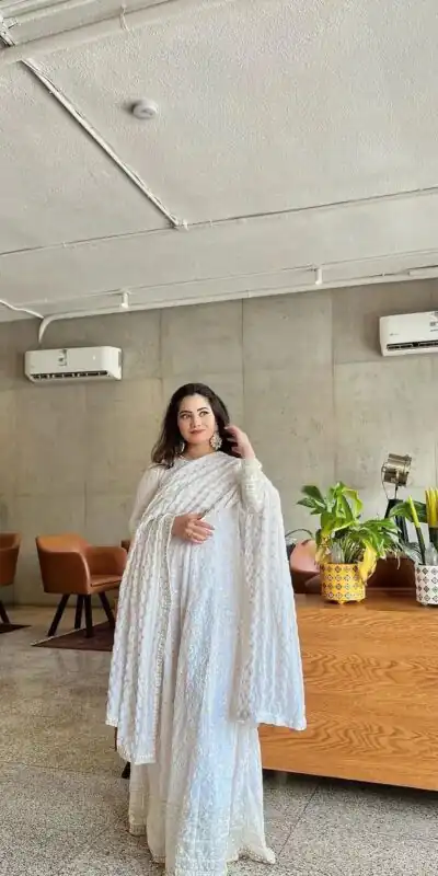 SSR 459 White Color Georgette Embroidery Sequence Salwar Suit Wedding, Party, Festive, Events Expected Delivery 4-6 Working Days @ 2199/- Only | Salwar suit, Designer Suits, Casual Suits, Creative suits, Party Wear Suits, Straight Suits