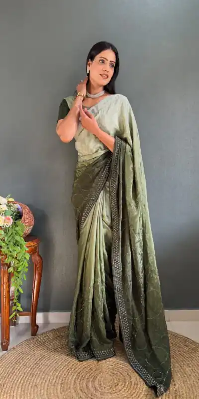 JM Strawberry Green Color Pure Chinon Chiffon Sirvoski Dimond Saree Casual, Wedding, Festive, Events . Expected Delivery  4-6 Working Days @1549/- | Sarees, Bollywood Sarees, Creative Sarees, Designer Sarees, Embroidered Sarees, Ethnic Saree, Modern Digital sarees, Party Wear Sarees