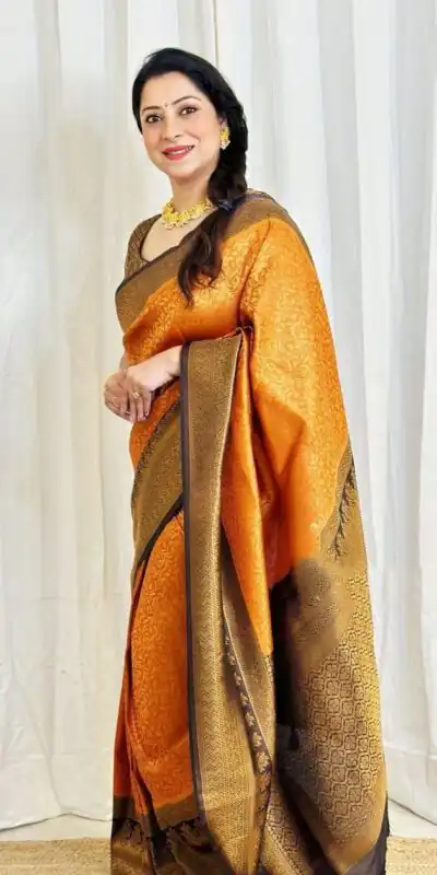 DDF 116 Orange Color Soft Lichi Silk Ordinary Design Rich Pallu Saree Casual, Party Wear, Events, Festivals Etc. Expected Delivery 4-6 Working Days 1499/ | Sarees, Bollywood Sarees, Creative Sarees, Designer Sarees, Embroidered Sarees, Ethnic Saree, Modern Digital sarees, Party Wear Sarees