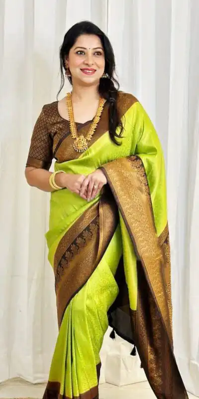 DDF 116 Parrot Green Color Soft Lichi Silk Ordinary Design Rich Pallu Saree Casual, Party Wear, , Festivals Etc. Expected Delivery 4-6 Working Days 1499 | Sarees, Bollywood Sarees, Creative Sarees, Designer Sarees, Embroidered Sarees, Ethnic Saree, Modern Digital sarees, Party Wear Sarees