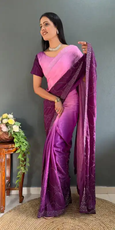 JM Strawberry Purple Color Pure Chinon Chiffon Sirvoski Dimond Saree Casual, Wedding, Festive, Events . Expected Delivery  4-6 Working Days @1549/- | Sarees, Bollywood Sarees, Creative Sarees, Designer Sarees, Embroidered Sarees, Ethnic Saree, Modern Digital sarees, Party Wear Sarees