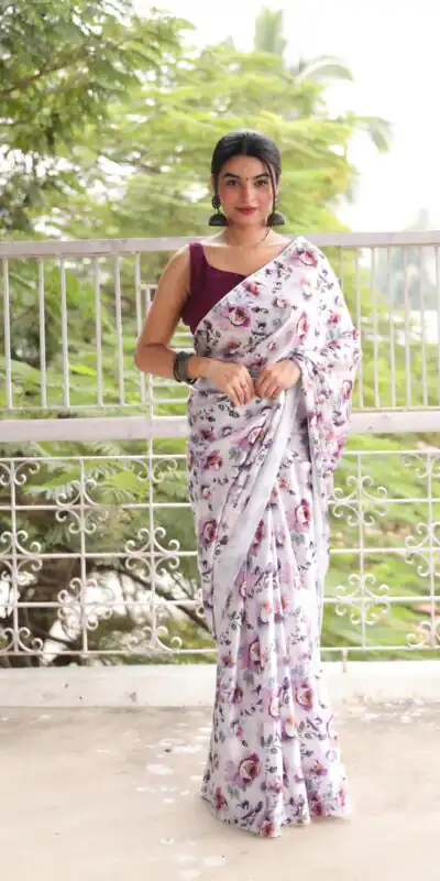 RM102  White Color Heavy Devsena Soft Silk Digital Printed Saree Casual, Party Wear, Wedding, Events Etc Delivery Expected.4-6 Working Days 1499/- | Sarees, Bollywood Sarees, Creative Sarees, Designer Sarees, Embroidered Sarees, Ethnic Saree, Modern Digital sarees, Party Wear Sarees