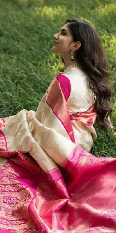 KP 3043 Cream  Color Soft Lichi Silk Cloth Beautiful Rich Pallu Saree Casual, Party Wear, Wedding, Events Etc.   Expected Delivery 4-6 Working Days @ 1499/- | Sarees, Bollywood Sarees, Creative Sarees, Designer Sarees, Embroidered Sarees, Ethnic Saree, Modern Digital sarees, Party Wear Sarees