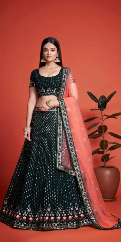 RC 247 Black Color Heavy Georgette Embroidery Sequins Lehenga Choli Casual, Party Wedding, Festive, Events Etc. Delivery 4-6 Working Days 4999/- | Lehenga, Bollywood Lehenga, Creative Lehenga, Designer Lehenga, Embroidered Lehenga, Party Wear Lehenga
