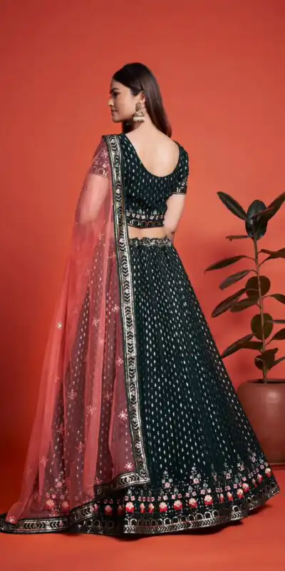 RC 247 Black Color Heavy Georgette Embroidery Sequins Lehenga Choli Casual, Party Wedding, Festive, Events Etc. Delivery 4-6 Working Days 4999/- | Lehenga, Bollywood Lehenga, Creative Lehenga, Designer Lehenga, Embroidered Lehenga, Party Wear Lehenga