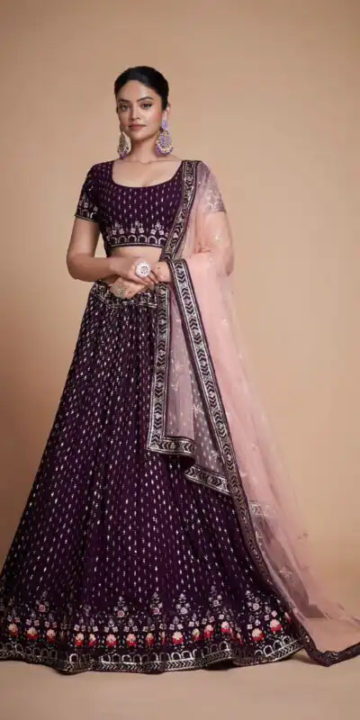 RC 247 Coffee Color Heavy Georgette Embroidery Sequins Lehenga Choli Casual, Party Wedding, Festive, Events Etc. Delivery 4-6 Working Days 4999/- | Lehenga, Bollywood Lehenga, Creative Lehenga, Designer Lehenga, Embroidered Lehenga, Party Wear Lehenga