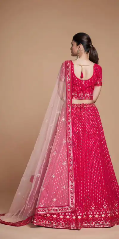 RC 247 Red Color Heavy Georgette Embroidery Sequins Lehenga Choli Casual, Party Wedding, Festive, Events Etc. Delivery 4-6 Working Days 4999/- | Lehenga, Bollywood Lehenga, Creative Lehenga, Designer Lehenga, Embroidered Lehenga, Party Wear Lehenga