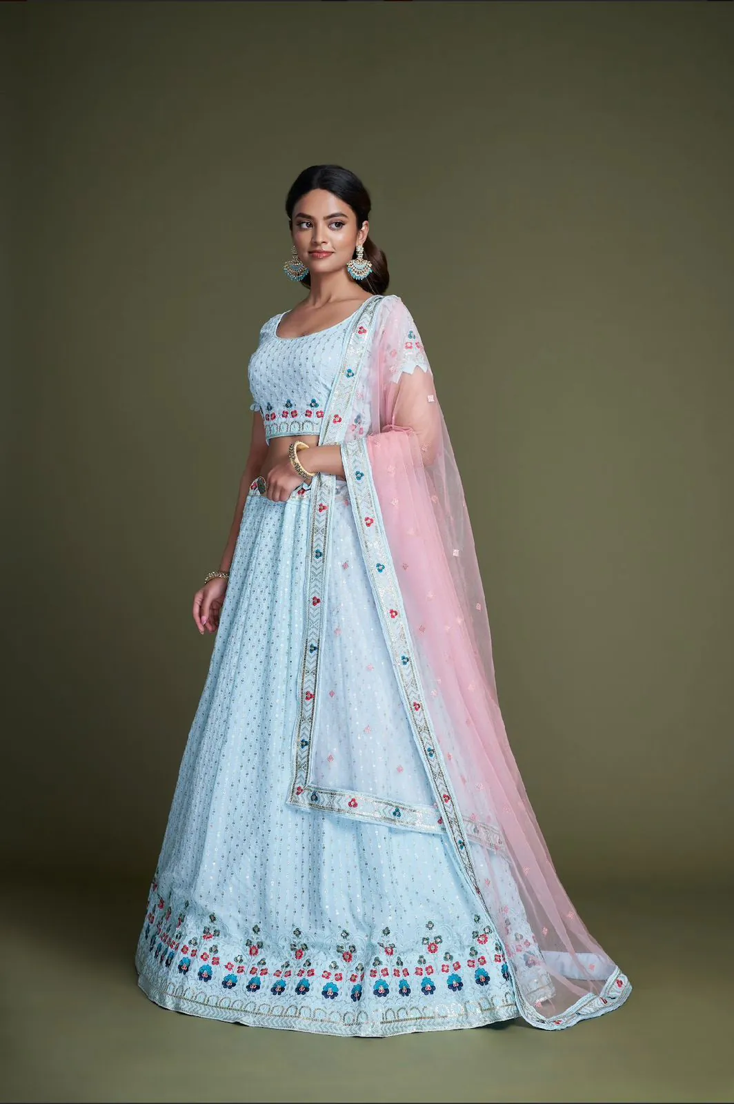 RC 247 sky Blue Color Heavy Georgette Embroidery Sequins Lehenga Choli Casual, Party Wedding, Festive, Events Etc. Delivery  4-6 Working Days 4999/- | Lehenga, Bollywood Lehenga, Creative Lehenga, Designer Lehenga, Embroidered Lehenga, Party Wear Lehenga