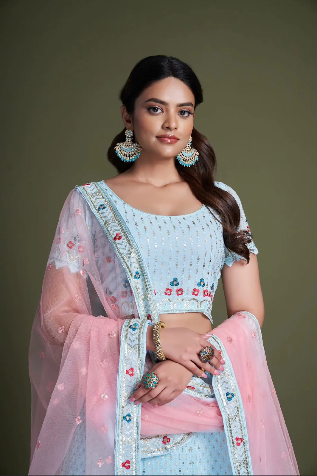 RC 247 sky Blue Color Heavy Georgette Embroidery Sequins Lehenga Choli Casual, Party Wedding, Festive, Events Etc. Delivery  4-6 Working Days 4999/- | Lehenga, Bollywood Lehenga, Creative Lehenga, Designer Lehenga, Embroidered Lehenga, Party Wear Lehenga