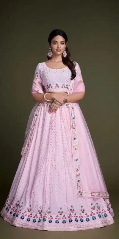 RC 247 Pink Color Heavy Georgette Embroidery Sequins Lehenga Choli Casual, Party Wedding, Festive, Events Etc. Delivery 4-6 Working Days 4999/- | Lehenga, Bollywood Lehenga, Creative Lehenga, Designer Lehenga, Embroidered Lehenga, Party Wear Lehenga