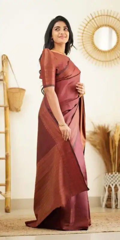 KP 4068 Brown Color Soft Lichi Silk Cloth Rich Pallu All Over Saree Events Casual, Wedding, Festive, Events Etc. Expected Delivery  4-6 Working Days @1349/- | Sarees, Bollywood Sarees, Creative Sarees, Designer Sarees, Embroidered Sarees, Ethnic Saree, Modern Digital sarees, Party Wear Sarees