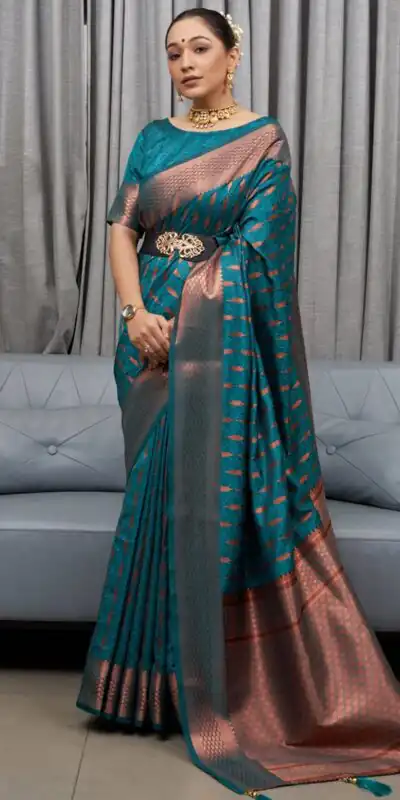 DDF 207 Peacock Green Color Pure Silk With Pure Zari Weaving Saree Casual, Party Wear, Events, Festivals Etc. Expected Delivery 4-6 Working Days 1499/- | Sarees, Bollywood Sarees, Creative Sarees, Designer Sarees, Embroidered Sarees, Ethnic Saree, Modern Digital sarees, Party Wear Sarees