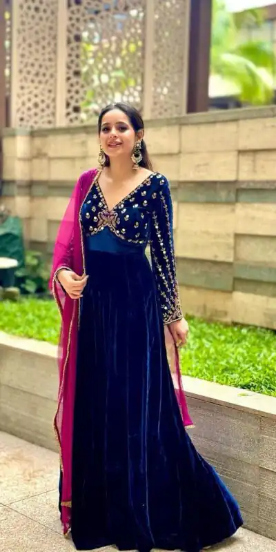 RTC 5626 Royal Blue Color Velvet Thread Sequence Anarkali Suit Casual, Wedding, Party, Festive, Events Etc. Expected Delivery 4-6 Working Days @2049/- | Anarkali Suits, Bollywood Anarkali, Creative-Anarkali, Designer Anarkali, Embroidered Anarkali, Party Wear Anarkali