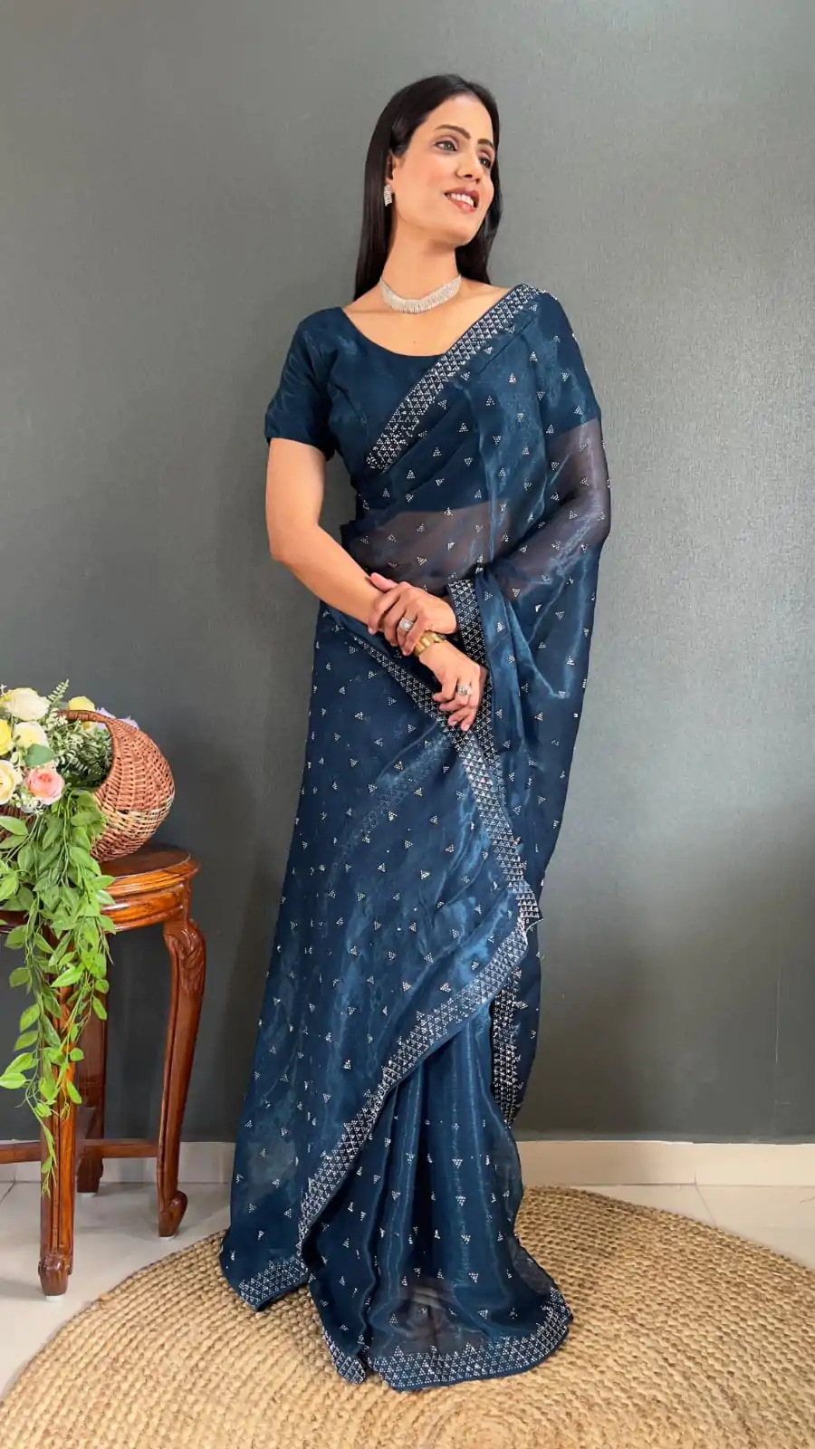 JM Frenki Blue  Color Pure Satara Heavy Siloski Dimond Work Saree Casual, Wedding, Festive, Events . Expected Delivery  4-6 Working Days @1649/- | Sarees, Bollywood Sarees, Creative Sarees, Designer Sarees, Embroidered Sarees, Ethnic Saree, Modern Digital sarees, Party Wear Sarees