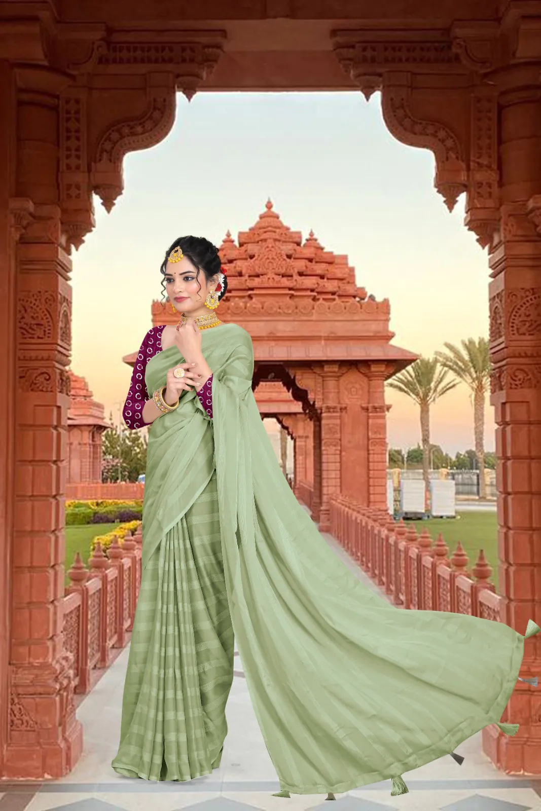 RS Green Color Georgette Chiffon Multiple Zari Pata Design Saree Casual, Party, Wedding, Festive, Events Etc. Expected Delivery 4-6 Working Days @1599/- | Sarees, Bollywood Sarees, Creative Sarees, Designer Sarees, Embroidered Sarees, Ethnic Saree, Modern Digital sarees, Party Wear Sarees