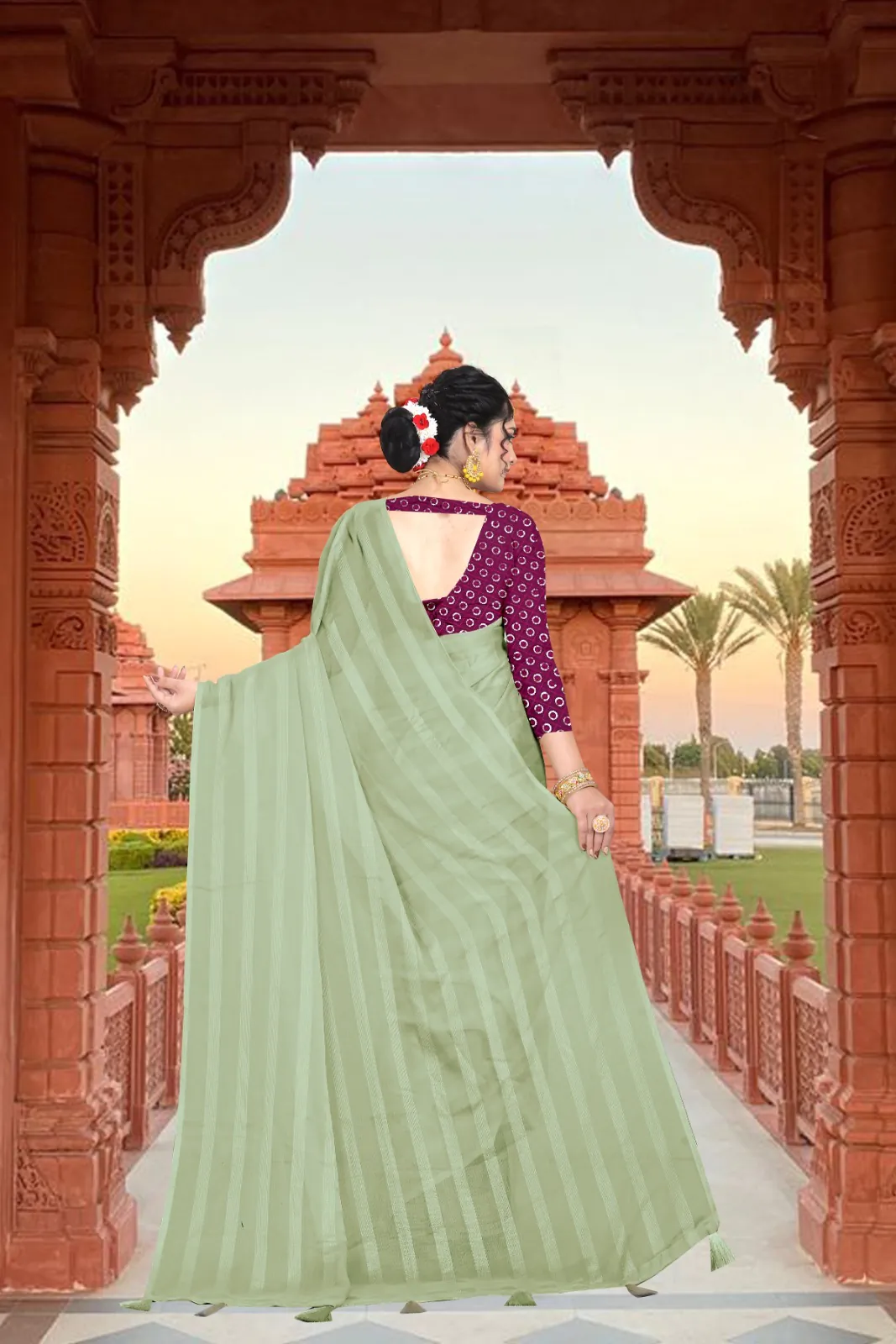 RS Green Color Georgette Chiffon Multiple Zari Pata Design Saree Casual, Party, Wedding, Festive, Events Etc. Expected Delivery 4-6 Working Days @1599/- | Sarees, Bollywood Sarees, Creative Sarees, Designer Sarees, Embroidered Sarees, Ethnic Saree, Modern Digital sarees, Party Wear Sarees