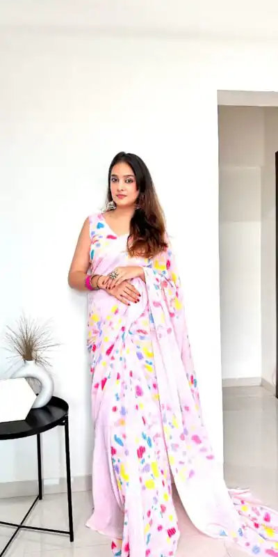 SF Fresh Light Pink Color Blooming faux Georgette Digital Printed Allover Work Saree Casual Wedding ,Festive ,Events Etc. Expected Delivery 4-6 Working Days @1950/- | Sarees, Bollywood Sarees, Creative Sarees, Designer Sarees, Embroidered Sarees, Ethnic Saree, Modern Digital sarees, Party Wear Sarees