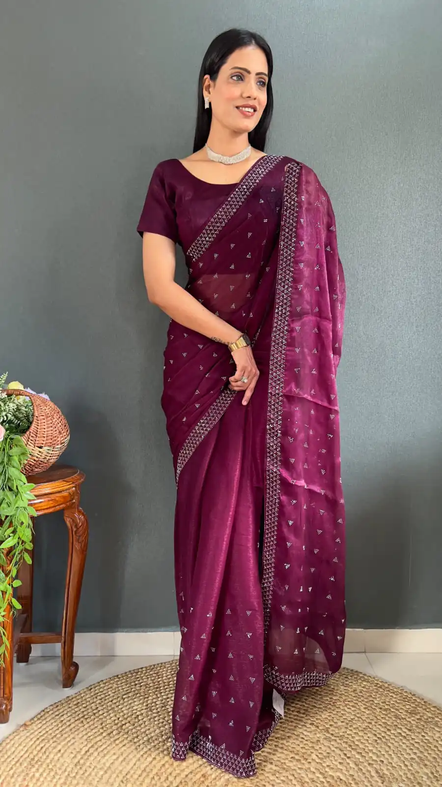 JM Frenki Purple Color Pure Satara Heavy Siloski Dimond Work Saree Casual, Wedding, Festive, Events . Expected Delivery  4-6 Working Days @1649/- | Sarees, Bollywood Sarees, Creative Sarees, Designer Sarees, Embroidered Sarees, Ethnic Saree, Modern Digital sarees, Party Wear Sarees