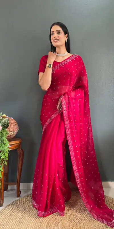 JM Frenki Red Color Pure Satara Heavy Siloski Dimond Work Saree Casual, Wedding, Festive, Events . Expected Delivery  4-6 Working Days @1649/- | Sarees, Bollywood Sarees, Creative Sarees, Designer Sarees, Embroidered Sarees, Ethnic Saree, Modern Digital sarees, Party Wear Sarees