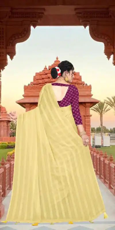 RS Yellow Color Georgette Chiffon Multiple Zari Pata Design Saree Casual, Party, Wedding, Festive, Events Etc.  Expected Delivery  4-6 Working Days @1599/- | Sarees, Bollywood Sarees, Creative Sarees, Designer Sarees, Embroidered Sarees, Ethnic Saree, Modern Digital sarees, Party Wear Sarees
