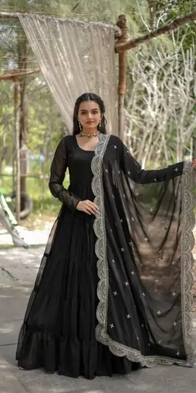  DC G38 Black  Color Garget With Full Sleeves Fancy lace Gown Casual, Wedding, Party, Festive, Events Etc. Expected Delivery 4-6 Working Days @1999/- | Gowns, Bollywood Gowns, Creative Gowns, Designer Gowns, Embroidered Gowns, Party Wear Gowns